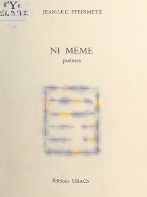 cover image of Ni même